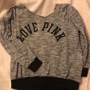 PINK: Off the shoulder sweatshirt